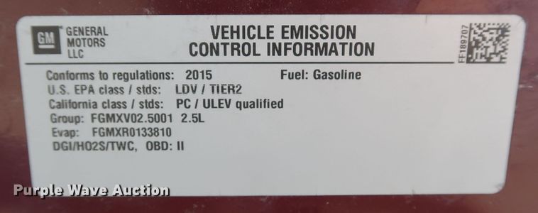 image for item JP9357 2015 Chevrolet Malibu