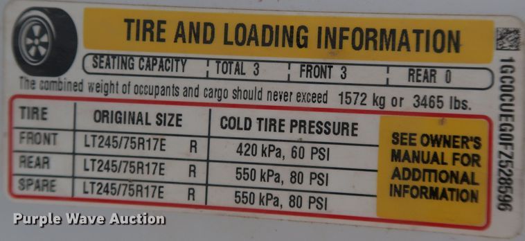 image for item JP9359 2015 Chevrolet Silverado 2500HD  pickup truck