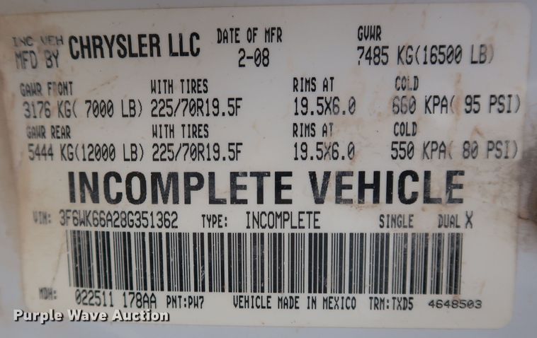 image for item JP9365 2008 Sterling Bullet 4500  flatbed truck