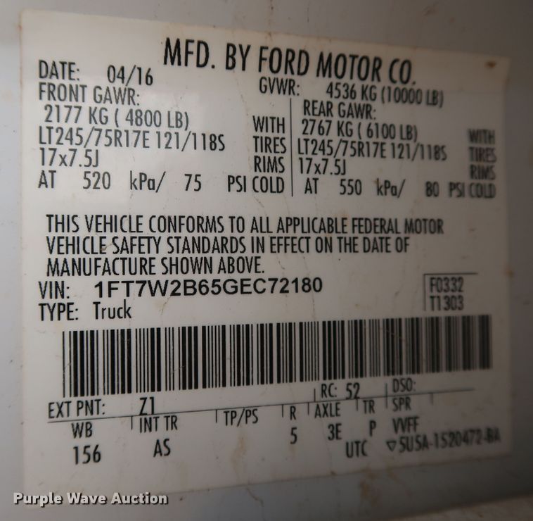 image for item JP9367 2016 Ford F250  Crew Cab pickup truck