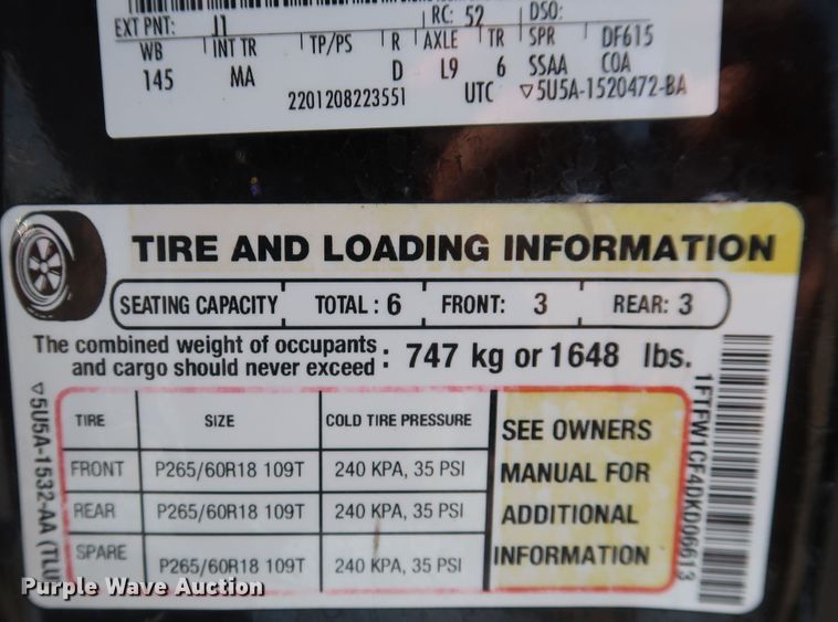 image for item JP9370 2013 Ford F150  SuperCrew pickup truck