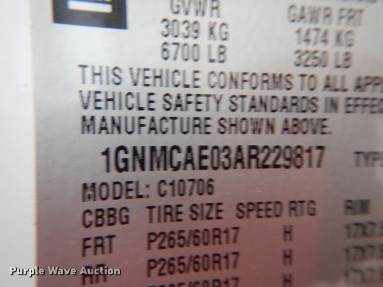 image for item DJ7457 2010 Chevrolet Tahoe  SUV