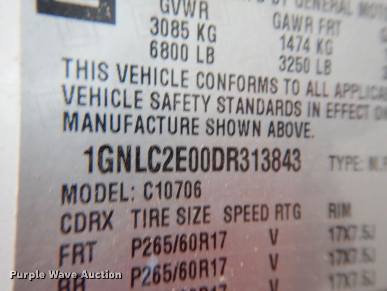 image for item DJ7460 2013 Chevrolet Tahoe Police  SUV