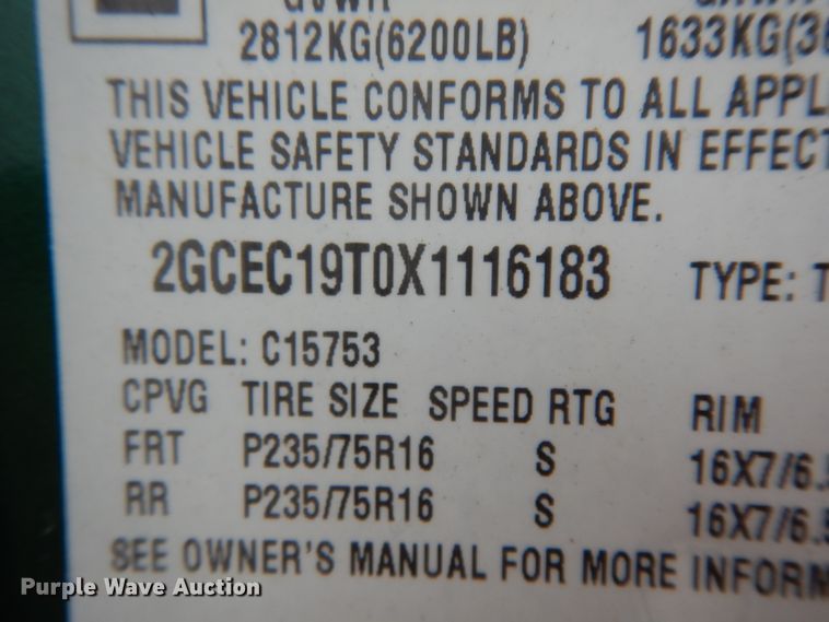 image for item DJ7468 1999 Chevrolet Silverado 1500  Ext. Cab pickup truck