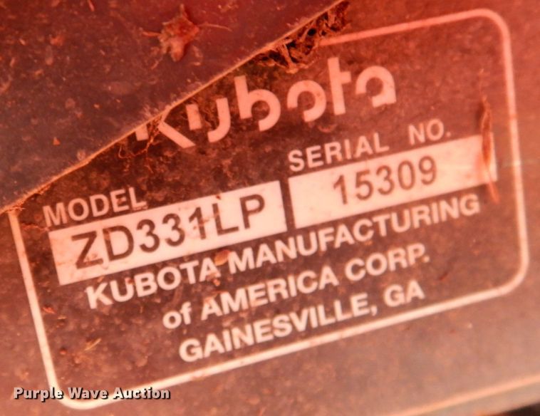 image for item DK1380 Kubota ZD331  ZTR lawn mower