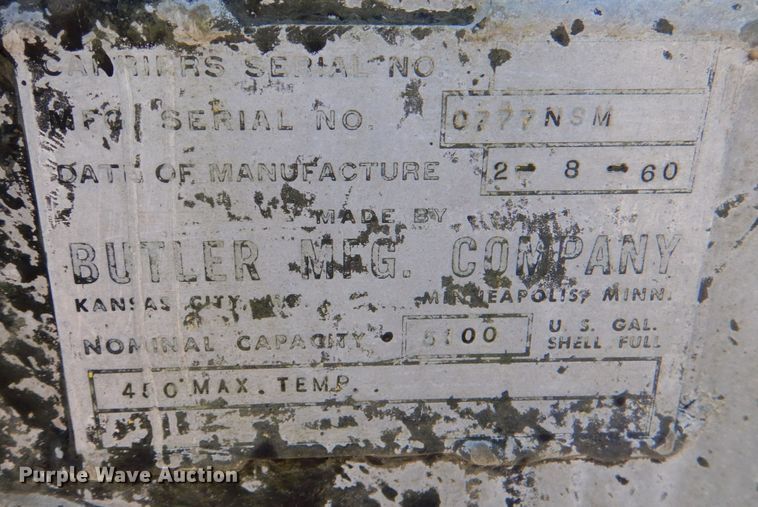 image for item DL0629 1960 Butler MFG  tank trailer