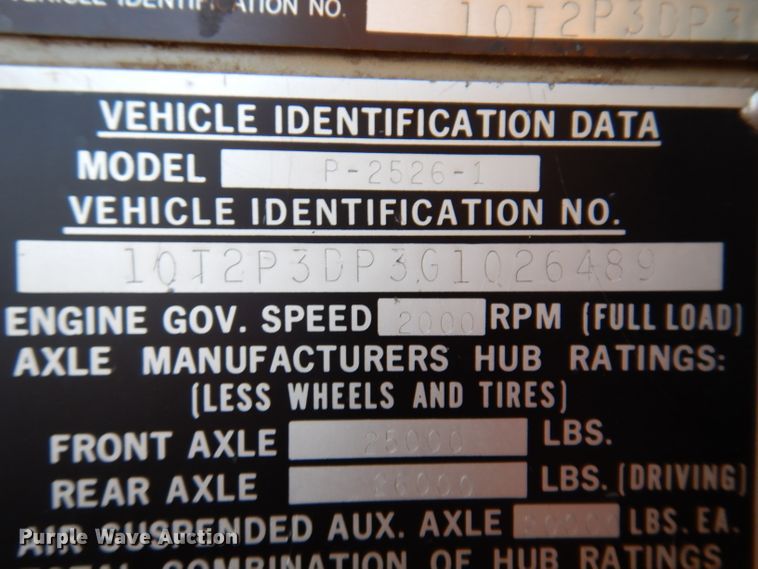 image for item DL5766 1986 Oshkosh P-2526-1  dump truck