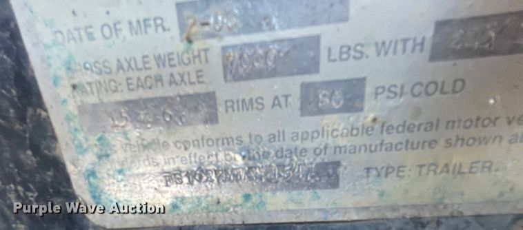 image for item IK9651 2000 Fastline  utility trailer