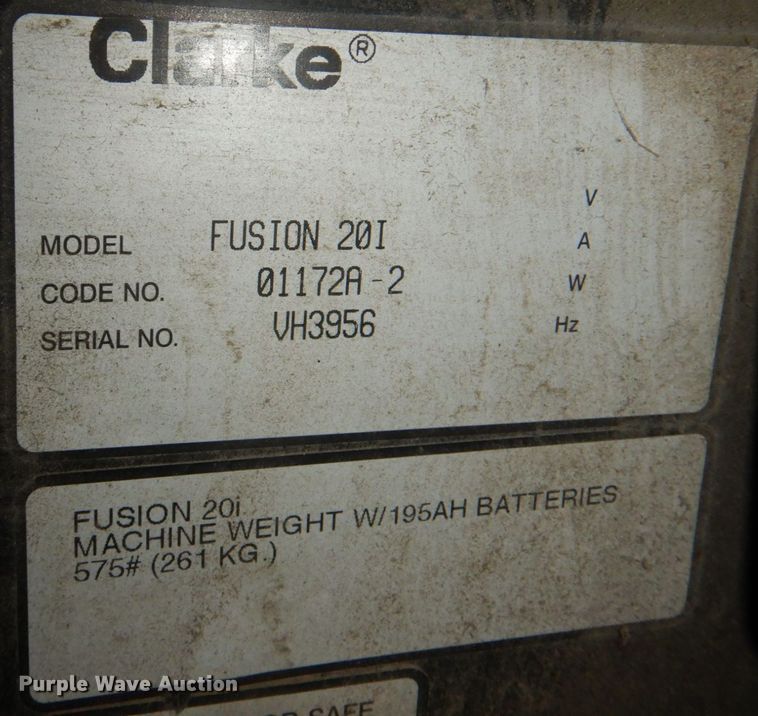 image for item JS9235 Clark Fusion 20  floor scrubber