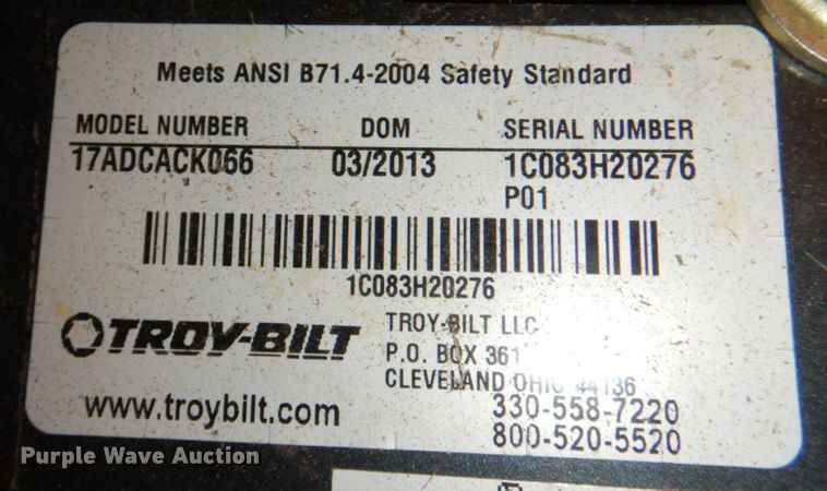 image for item JS9293 Troy Built  ZTR lawn mower