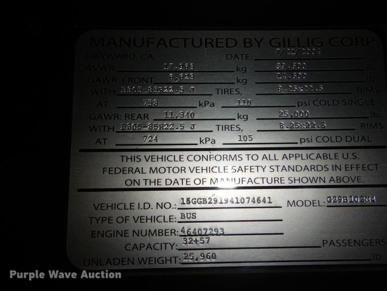 image for item JS9302 2004 Gillig  shuttle bus