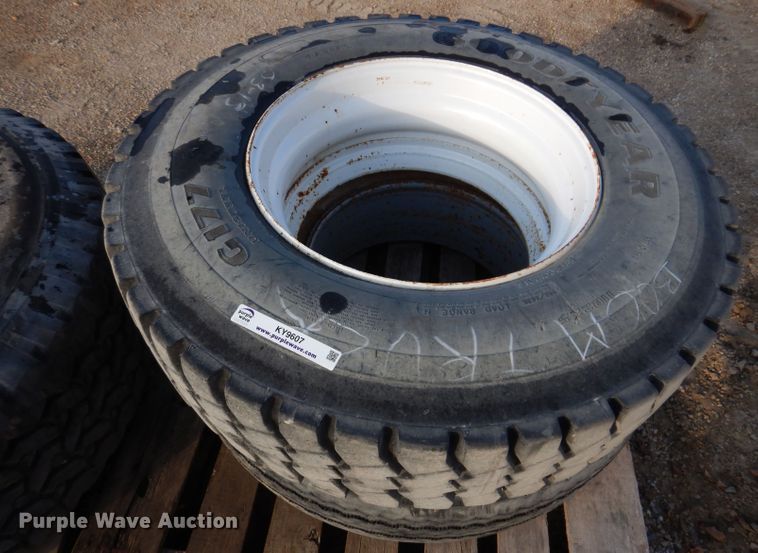 image for item KY9607 (2) Goodyear 11R22.5 tires