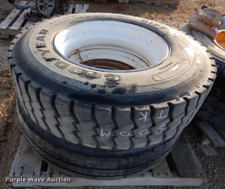 image for item KY9607 (2) Goodyear 11R22.5 tires