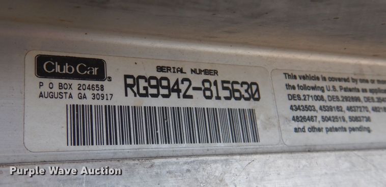 image for item JS9408 Club Car Turf II  utility vehicle