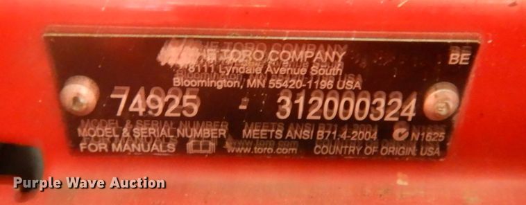 image for item JS9429 Toro 74925  ZTR lawn mower