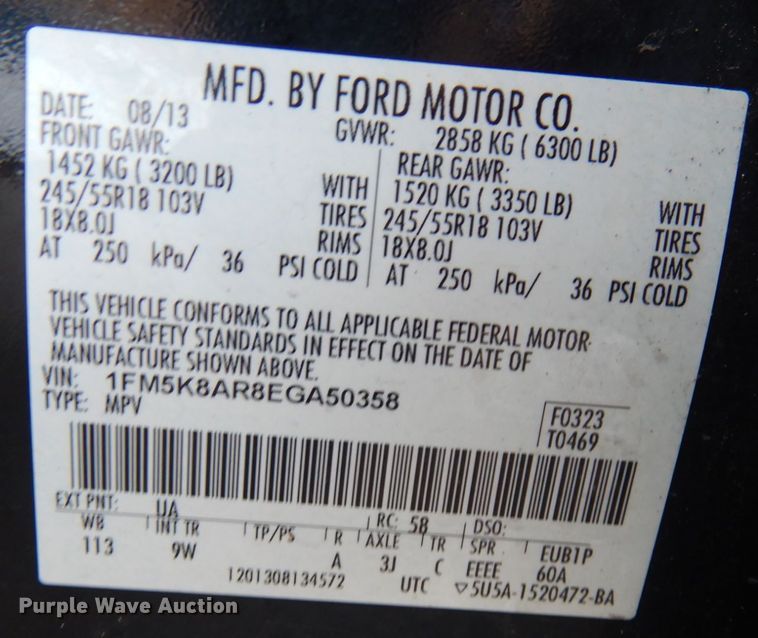 image for item KK9787 2014 Ford Explorer Police Interceptor  SUV