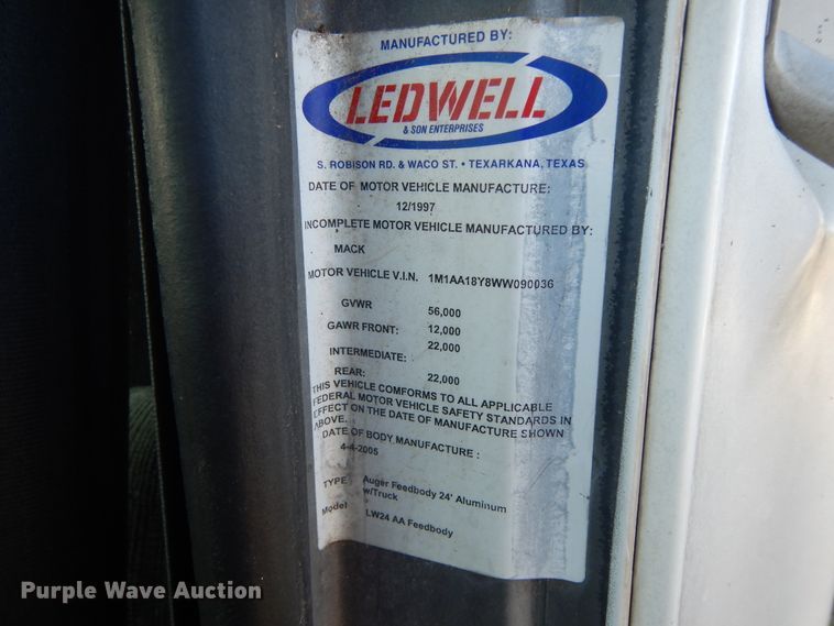 image for item DJ7456 1998 Mack CH613  feed delivery truck