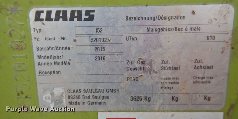 image for item DN0059 2016 Claas Orbis 750  rotary forage head