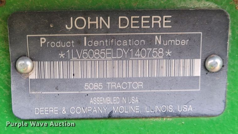 image for item FC9085 2013 John Deere 5085E  MFWD tractor