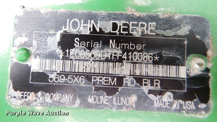 image for item KA9721 2015 John Deere 569 Premium  round baler