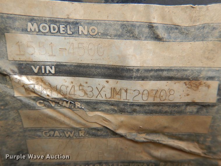 image for item KQ9641 1988 Trail King 1551-4500  lowboy equipment trailer