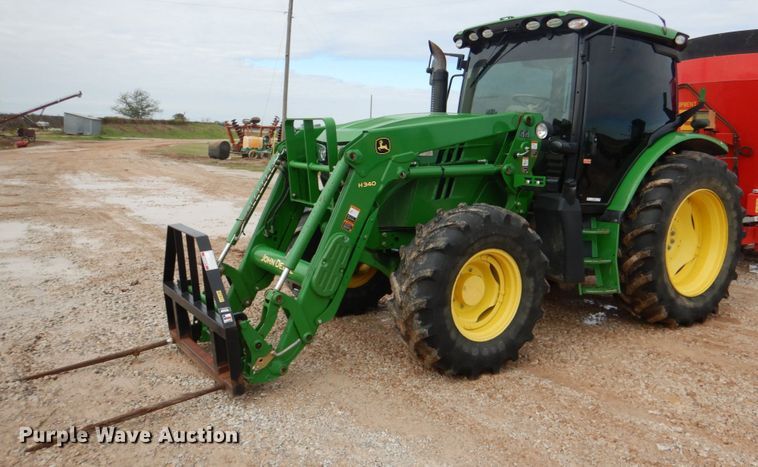 image for item KQ9647 2015 John Deere 6125R  MFWD tractor