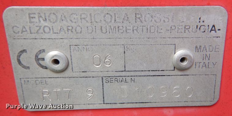 image for item KQ9648 Enoagricola Rossi RT79  hay rake