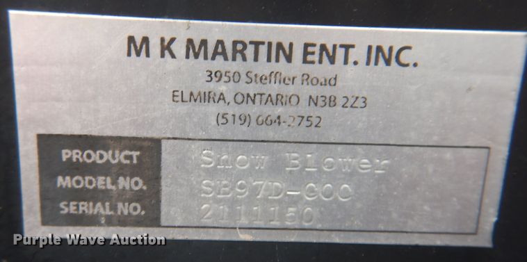 image for item KY9583 MK Martin snow blower