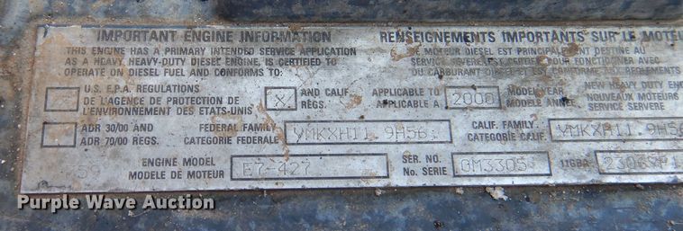 image for item DA5499 1999 Mack RD688S  roll-off container truck