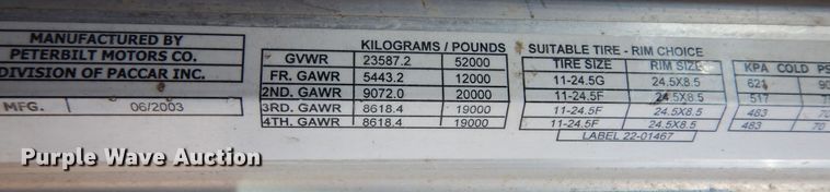 image for item DJ7442 2004 Peterbilt 378  semi truck