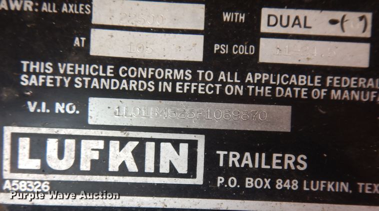 image for item DJ7444 1985 Lufkin FL-75 AR  flatbed trailer