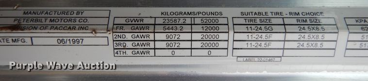 image for item DJ7472 1998 Peterbilt 378  semi truck