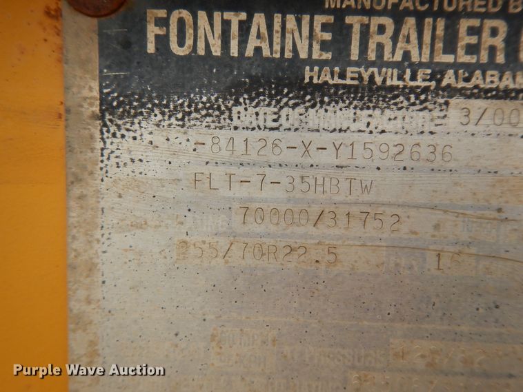 image for item DJ7479 2000 Fontaine FLT-7-35HBTW  drop deck equipment trailer