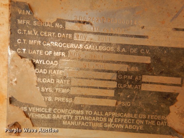 image for item DJ7529 2012 Gallegos  tank trailer