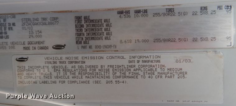 image for item DJ8883 2003 Sterling Acterra  utility / service truck