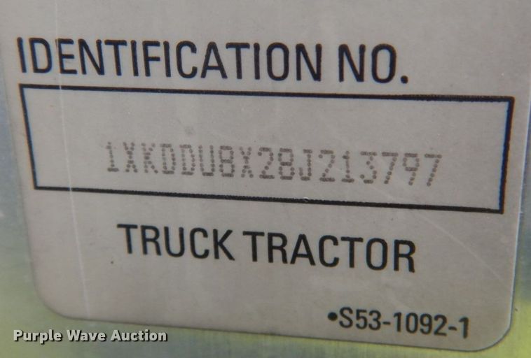 image for item DK1356 2008 Kenworth T800  semi truck