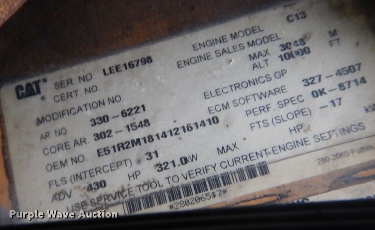 image for item DK1358 2009 Peterbilt 387  semi truck