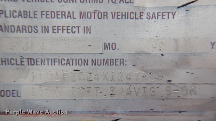 image for item DL0695 1999 Travis S-96  end dump trailer