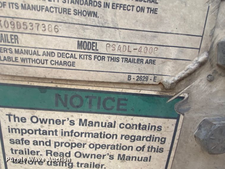 image for item DL6166 2009 Wilson PSADL-400P  livestock trailer