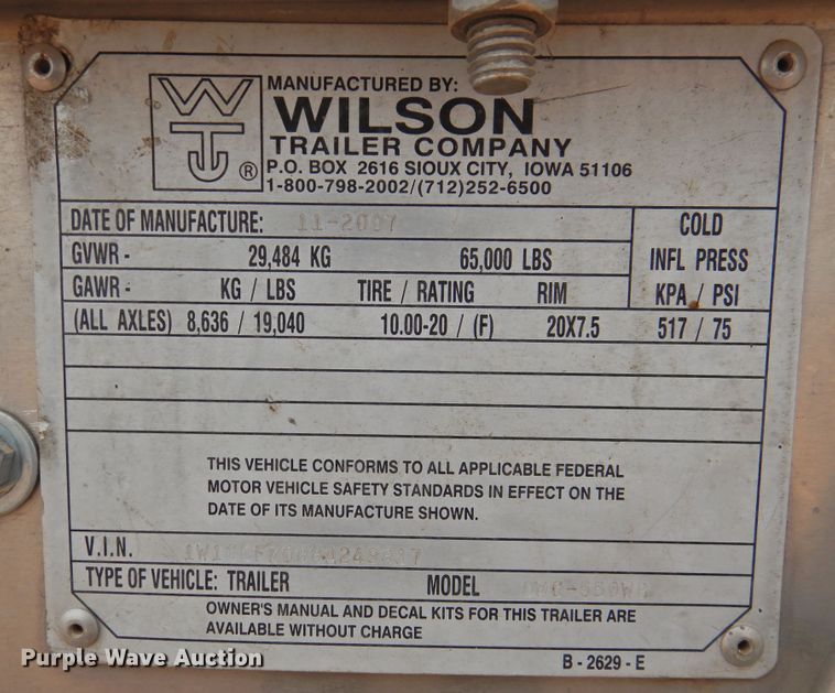 image for item DM8994 2008 Wilson DMG-550WB  walking floor trailer