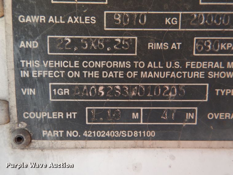 image for item DN5321 2003 Great Dane 7811TZ-1A 53  refrigerated van trailer