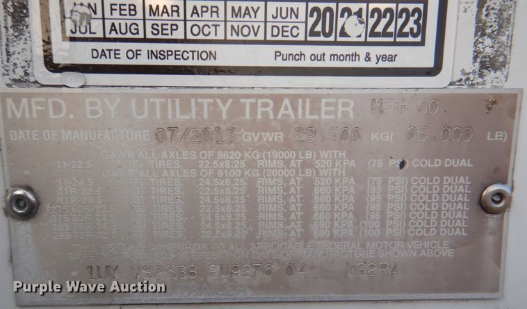 image for item DN6531 2014 Utility Trailer MFG VS2RA  refrigerated van trailer