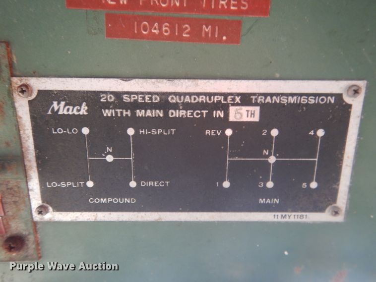 image for item HU9329 1957 Mack B63  truck cab and chassis