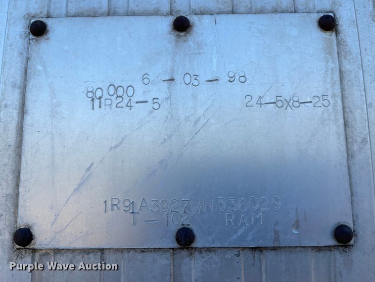 image for item IK9590 1998 RAM  end dump trailer