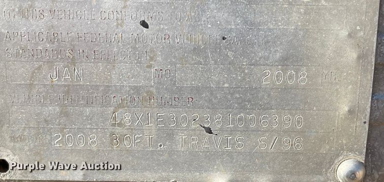 image for item IK9591 2008 Travis  end dump trailer