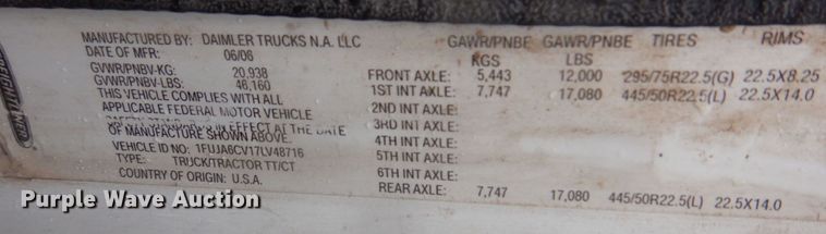 image for item IM9552 2007 Freightliner Columbia 120  semi truck