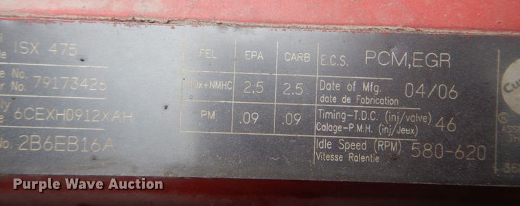 image for item IV9537 2007 International 9900i  truck cab and chassis