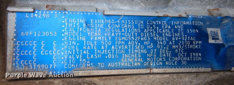 image for item JG9003 1985 GMC Brigadier  toter truck