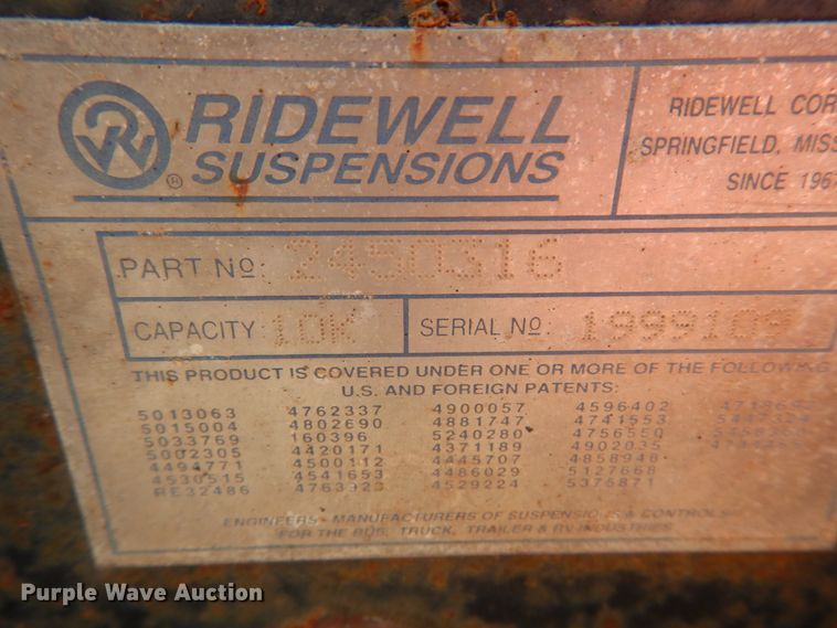 image for item JG9004 Ridewell Suspensions 2450316  axle