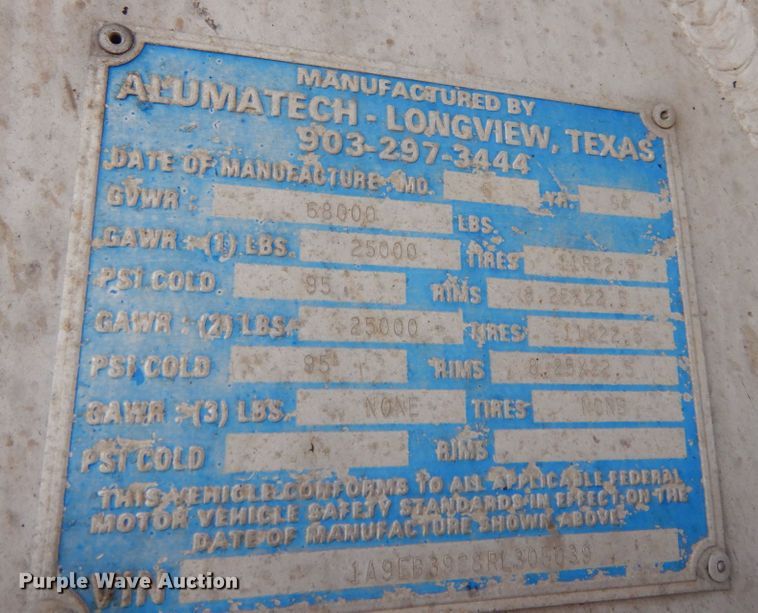 image for item JI9343 1994 Alumatech  end dump trailer